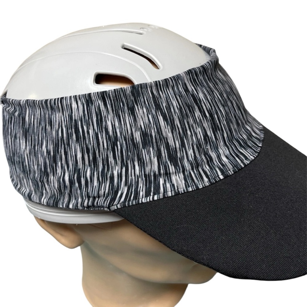 TENNIS PICKLEBALL GRAY BLACK GREEN STRETCH SPANDEX RUNNING VISOR PONYTAIL CUTOUT